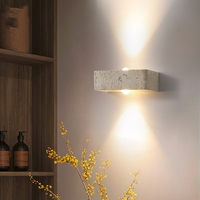 Applique Murale Rectangulaire Nordique en Travertin, Luminaire Mural LED Haut/Bas, Lampe Murale en Pierre Wabi Sabi pour Couloir, Chambre, Hôtel, Restaurant