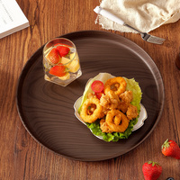 Plateau de service en PP écologique, durable, de qualité alimentaire, décoratif, imitation bois, sans BPA, résistant à la chaleur, pour buffet et restauration