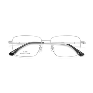 Montures de lunettes rectangulaires pleines montures en titane à mémoire de forme pour hommes C-2043 légères pour grands visages Origine Danyang - Product Image 1
