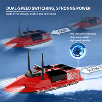 Bateau d'appâtage RC Flytec V803 Rouge à 4 compartiments et 2 vitesses pour la pêche à la carpe