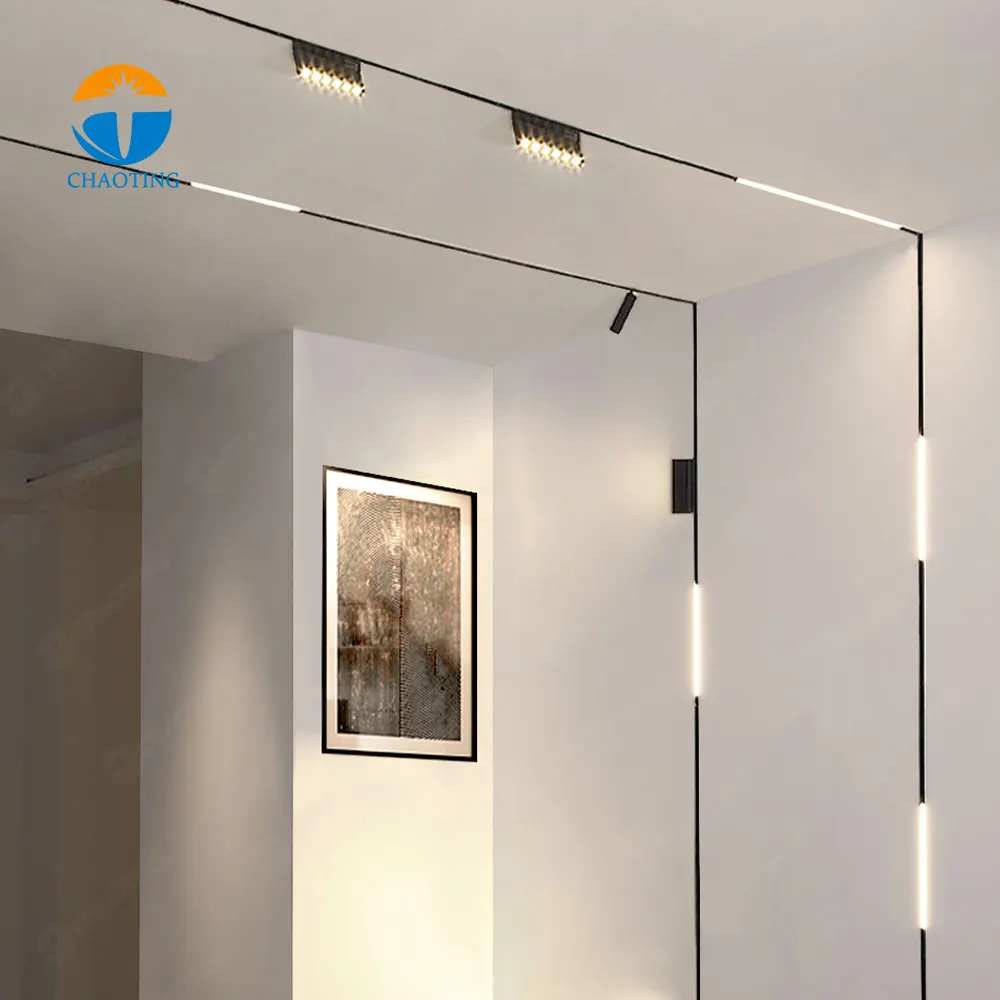 Beiyang — Kit de lumières LED noires pour rail magnétique, lampe LED linéaire, nouveau design, 9W
