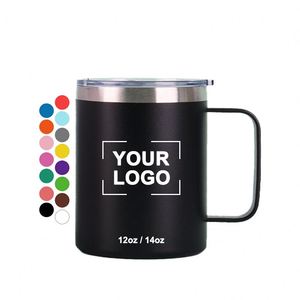 Custom Logo Printed 12oz Stainless Steel Double Insulated Thermal Camping Travel Corporate Activity Business Gift <b>Coffee</b> Mug - Product Image 1