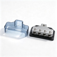 Support de fusible d'alimentation pour autoradio, bloc de distribution d'alimentation pour voiture 0/4AWG 1 entrée 4 sorties pour accessoires de répartiteur audio automobile