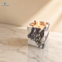 Décoration d'appoint de table en marbre de luxe Luca, ornement moderne en cube de pierre naturelle Calacatta Viola pour la maison et le salon