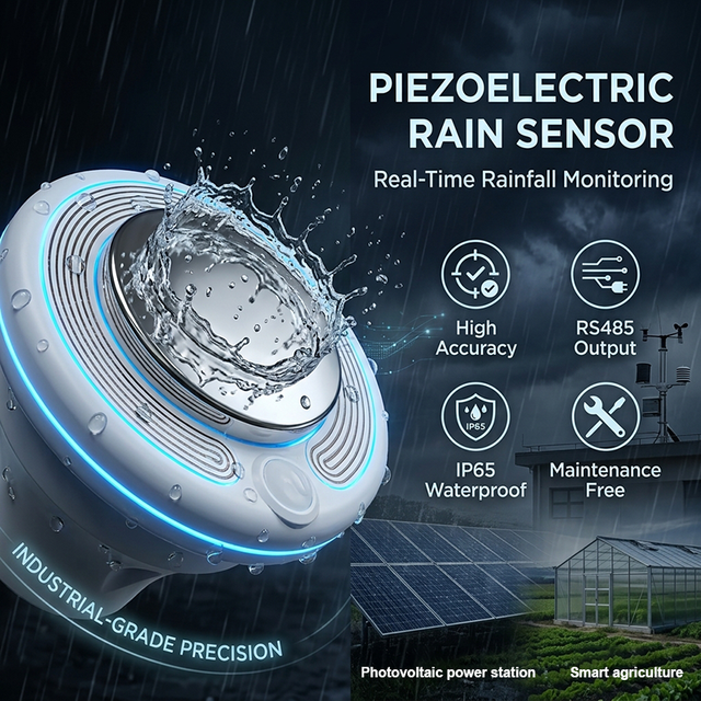 IP65 Piezoelectric Rain Gauge Sensor RS485 Output Real Time Rainfall Detection for Smart Weather Station for Agriculture