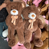 Ours en peluche géant, jouet en peluche doux et moelleux avec nœud en ruban, cinq couleurs, OEM ODM, fabricant en gros sur mesure