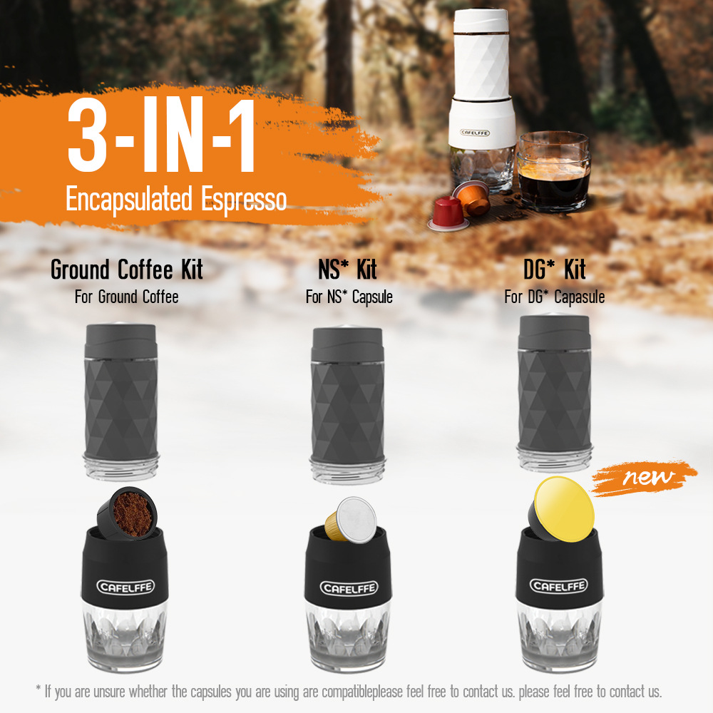 CafelFFE 3 In1 ポータブルコーヒーマシン 手動エスプレッソメーカー