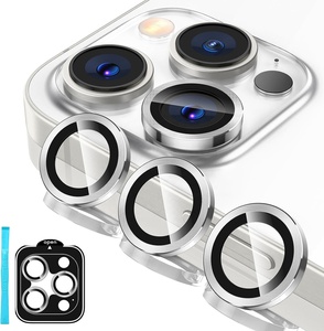 AFS 3D CD textura móvil Metal anillo lente Cámara vidrio Protector pantalla cubierta para <span class=keywords><strong>iPhone</strong></span> 11 12 <span class=keywords><strong>13</strong></span> 14 15 16 Plus Pro Max Mini - Product Image 1