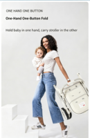 Poussette pliable à 4 roues en acier inoxydable avec pneus EVA, capacité de charge de 15 kg, pour bébés de 0 à 3 ans, options multicolores