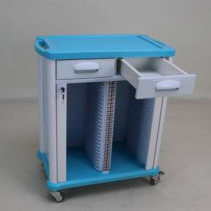 Хочи, клиническая тележка, Мобильная тележка для флеботомии, оптовая продажа, пластиковая тележка из ABS с ящиками, тележка для истории случаев - Product Image 5