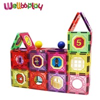 108 PCS Juguete para construir bloques magnéticos Race Building Marble Run para niños