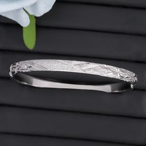 JXX Fashion Jewelry Trendy Geometric <b>Charm</b> <b>Bracelet</b> Unisex <b>Silver</b> Plated Brass Open Bangle - Product Image 2