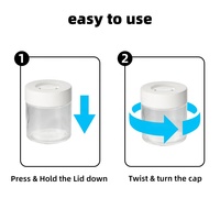 UKETA OEM 1oz 2oz 3oz 4oz Pot en verre à gommes résistant aux enfants avec couvercle en plastique CR et loupe pour le stockage de fleurs séchées
