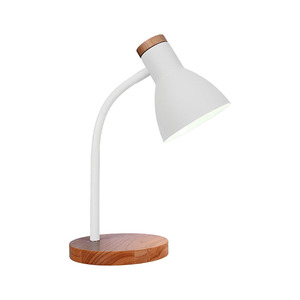 Flexo ARGOS 1xE27 Lampara de escritorio Al.42xD.12cm Blanco/Acabado Madera - Product Image 1
