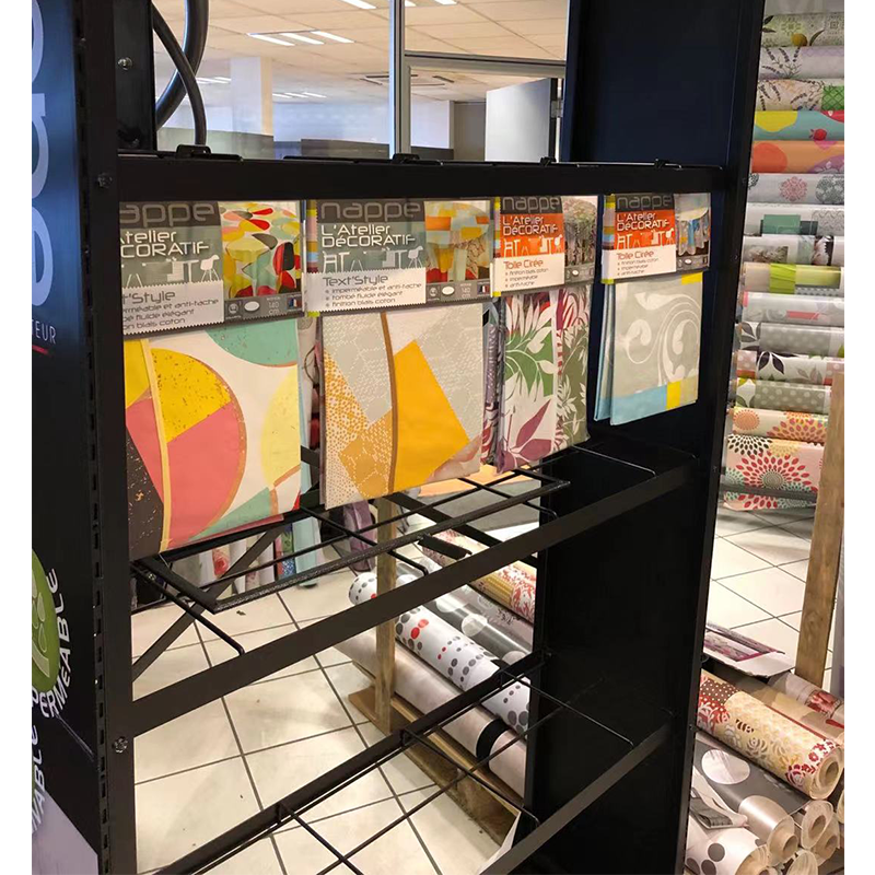 Customized Classic Roll Display Rack Cloth Roll Display Rack Wallpaper Display Rack for Retail Stores — view 6