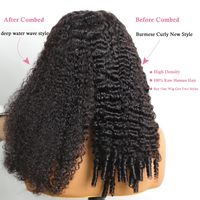 Perruque Lace Front Bouclée Birmane Cheveux Humains Densité 250 Dentelle HD Pré-Pluckée Vierge Remy Pointes Spirales Couleur Naturelle 20 Pouces Anti-Chute