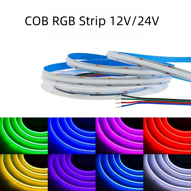 LED COB RGB Flex Flexible Soft Light Strip String Linear lighting 12V 24V 8mm 10mm Point-free Low-voltage Lamp Bulb Cabinet IP33