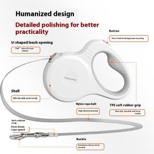 Correa Retráctil para Mascotas de Nylon Ecológico y ABS de Grado Alimenticio, 5 Metros, Diseño Inspirado en <span class=keywords><strong>Koki</strong></span> Golden Hair, Patrón Sólido para Perros Grandes - Product Image 3