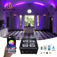 Imperméable à l'eau 4 yeux, la lampe plate à batterie LED ventilateur votre feu de stationnement DMX contrôle d'application sans fil DJ scène mariage lumières extérieures