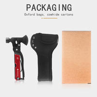 Hache portable tout-en-un, mini marteau de sécurité, outil multifonction de survie avec sac en nylon