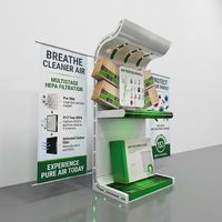 Support d'affichage pour purificateur d'air sur pied en métal OEM, présentoir intelligent pour la maison avec panneaux publicitaires en PVC double face