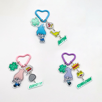 Porte-clés KPOP RIIZE Good Luck Trolls en acrylique transparent double face, imprimé UV, motif de dessin animé, design personnalisé, haute qualité