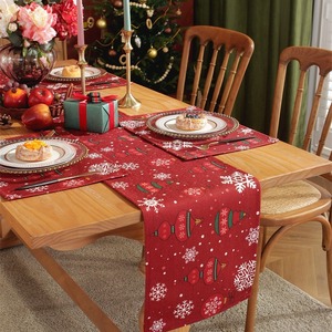 Runner da Tavola Rosso in Cotone Stile Americano, Ecologico e Personalizzabile, per Decorazioni da <span class=keywords><strong>Cucina</strong></span> e Sala da Pranzo, Vendita Calda - Product Image 6