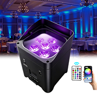 Projecteur LED 6x18W 6-en-1 sur batterie, rechargeable, RGBWA, DMX512, contrôle sans fil par application, pour mariage, fête, discothèque, DJ, bar, concert