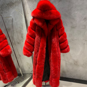 Cappotti di pelliccia di volpe con cappuccio X lunghi da <span class=keywords><strong>donna</strong></span> cappotti di pelliccia lunga invernale - Product Image 1