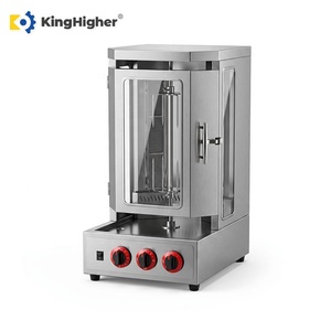 Máquina Comercial de <span class=keywords><strong>Shawarma</strong></span> a Gas con 3 Quemadores, Máquina de Doner Kebab de Acero Inoxidable, Máquina para Hacer Gyros de Pollo con Puerta de Vidrio - Product Image 5