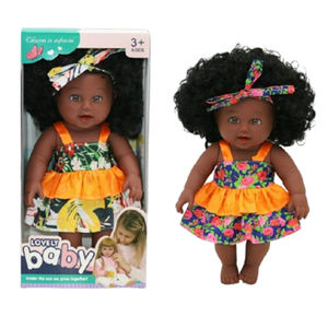 Nueva llegada 12,5 pulgadas vinilo realista vestir moda muñeca hecha a mano Pelo Rizado encantadora suave Afro muñeca africana para niños niñas niños - Product Image 1