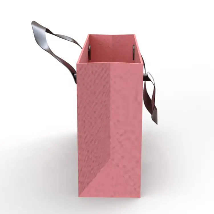 Custom cheap brown kraft Underwear packaging shopping paper bags with handle