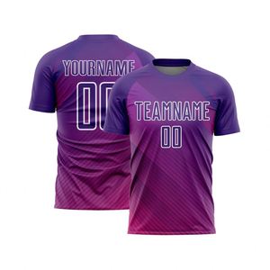Camiseta de Fútbol de Manga Corta con Degradado Morado, Ligera, Transpirable, de Secado Rápido, para Entrenamiento y Partidos - Product Image 1