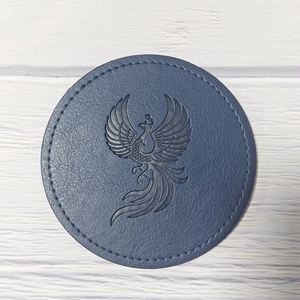 Wsy454 Personal Custom Print Logo Pu Leather Coaster for Drinks Coasters Pad <b>Cup</b> <b>Mat</b> Promotional Gift - Product Image 4