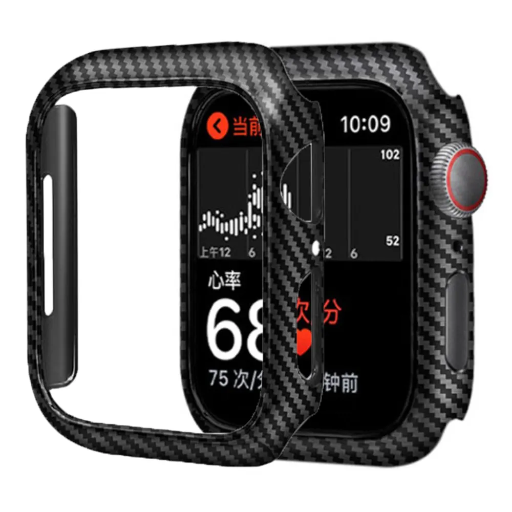 Ultra Thin Carbon Fiber Grain Style PC Hard Cover Protective Case for Apple Watch Series 7/6/5/4/3/2/1