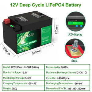 ผู้ผลิตที่เหมาะสม 3584Wh แบตเตอรี่ Lifepo กำลังสูง กันน้ำ 12v 280ah ชุดแบตเตอรี่ - Product Image 2