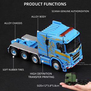 Massdi 1/64 Scania R650 <span class=keywords><strong>remorque</strong></span> à plat alliage modèle de <span class=keywords><strong>voiture</strong></span> moulé sous pression coffre camion véhicule <span class=keywords><strong>voiture</strong></span> Collection jouet - Product Image 3