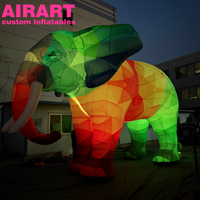 Décoration de fête : éléphant gonflable LED pour éclairage nocturne