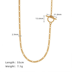 สร้อยคอแบบ T-Bar  ทำจากสแตนเลสสตีล 316L ชุบทอง 14K 18K PVD  งานจิวเวลรี่คุณภาพสูง สำหรับผู้หญิง - Product Image 6