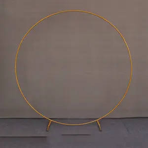 Arco de boda dorado, marco de fondo circular, redondo, globo, arco de metal, soporte de fondo para boda, fiesta de cumpleaños