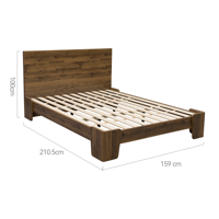 Cadre de lit en bois OEM/ODM, design minimaliste, menuiserie japonaise, lit plateforme en bois d'hévéa, fabricant de meubles de chambre à coucher en Chine