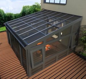 Nouveau Produit Gazebo <span class=keywords><strong>de</strong></span> Terrasse en Verre Trempé avec Toit en Pente Conception Imperméable au Vent pour les Solaires <span class=keywords><strong>de</strong></span> <span class=keywords><strong>Jardin</strong></span> Extérieur Maisons en Verre - Product Image 6