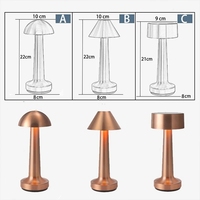 Lampe de table LED tactile rechargeable unique, idéale pour la salle à manger, l'hôtel, le bar, le café, style industriel, veilleuse de chambre, salon