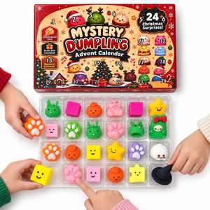 Calendrier de l'Avent de Noël Série Collector : Boîte Mystère de Squishies Dumpling, Ensemble Complet, Mini Souvenir, Fidget, Décoration de Fêtes - Product Image 1