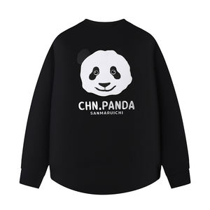 Camiseta con Dobladillo Curvo y Bordado 3D con Estampado de Panda, Unisex, Personalizable, Cuello Redondo, <span class=keywords><strong>Sudadera</strong></span> de Invierno, Gruesa, Talla Grande, 100% ODM - Product Image 1