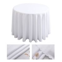 Nappe Ronde Blanche Personnalisée en Polyester de 120 Pouces pour Événements Extérieurs, Fêtes, Banquets et Mariages – Vente en Gros