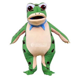 Costume de grenouille en stock d'usine, costume de grenouille gonflable, costume de poupée crapaud, couvre-chef en peluche