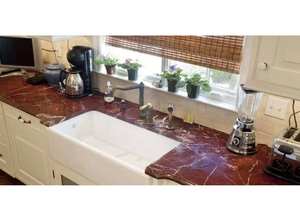 Design d'intérieur et décoration avec comptoirs en quartzite rouge poli de luxe, application intérieure de luxe, design graphique en marbre - Product Image 5