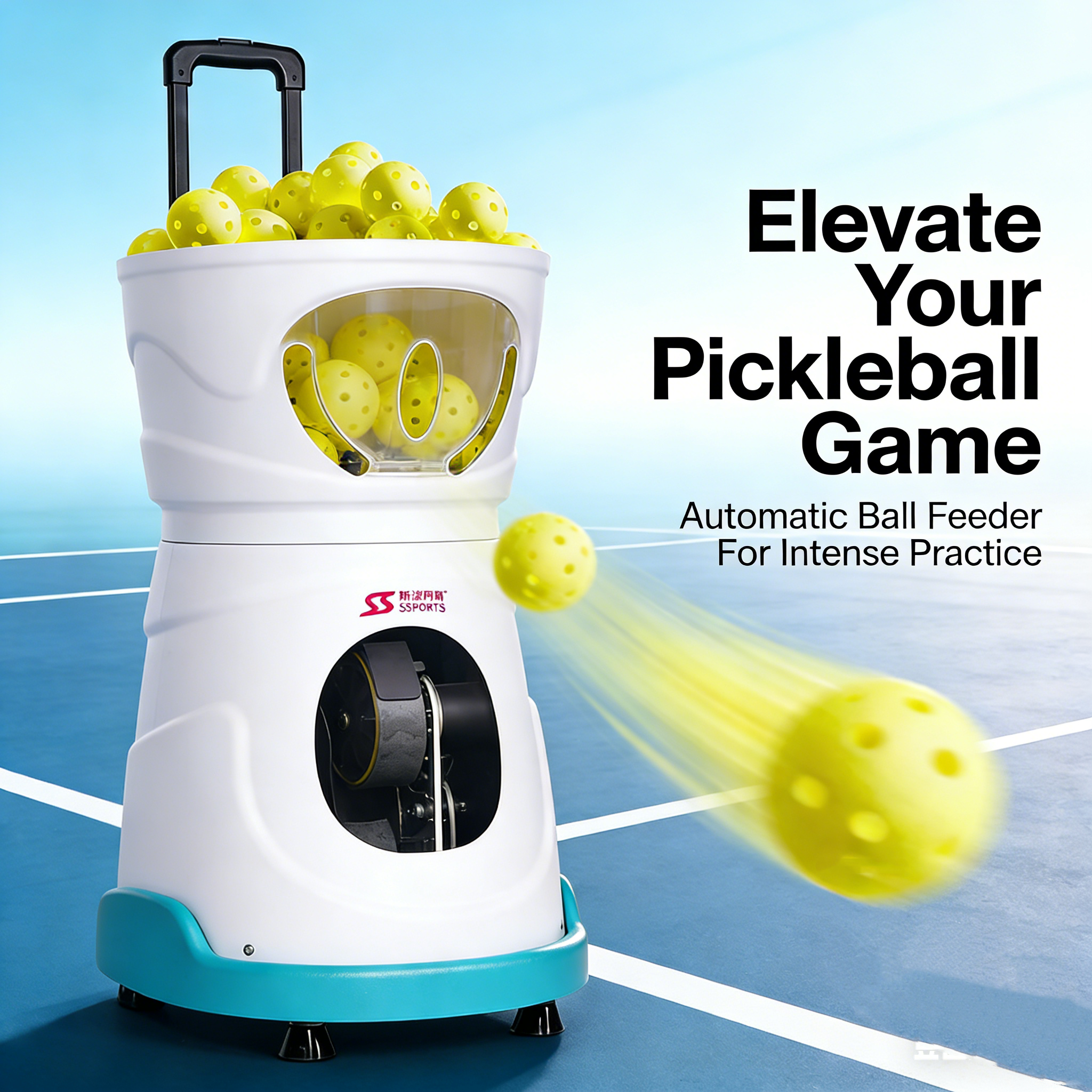 SIBOASI SS-C2401A Smart Outdoor Durable Pickleball Training Machine Best Shooting Equipment for Practice & Entertainment