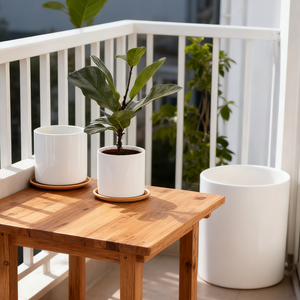 Vaso da fiori semplice in ceramica bianca per succulente, da tavolo, per ufficio, hotel, giardino, balcone - Prodotti di tendenza 2026 - Product Image 4